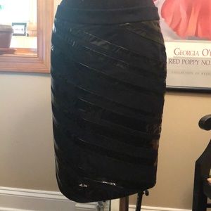 Carlisle black pencil skirt with stripe detail